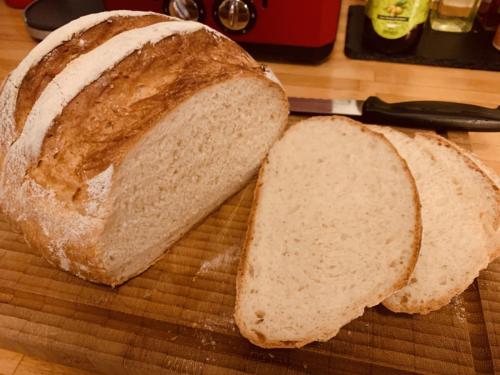 Home-baked spelt-flour loaf